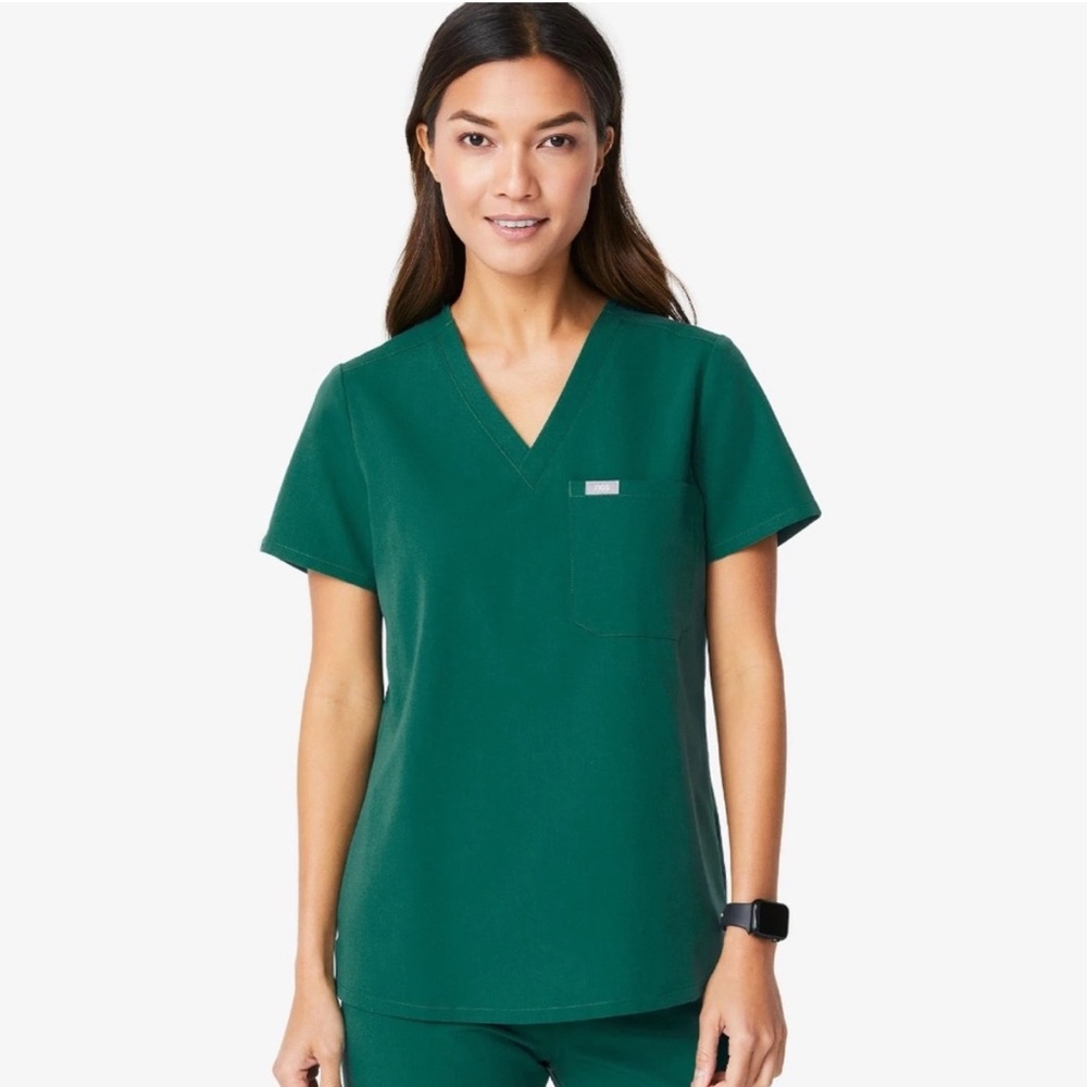 Figs Hunter Green Catarina One Pocket Scrub Top Size XXS